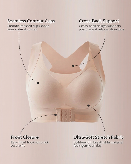 🔥LAST DAY PROMOTION 🔥- 50% OFF Front Closure Cross-Back Wireless Posture Bra