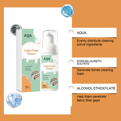 AQA Quick‑Dry Foam Cleaner, Lifts Embedded Stains with Bonus Cleaning Towel for Home Fabrics