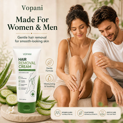 Natural Gentle Hair Removal Cream | For Women & Men, Sensitive Skin