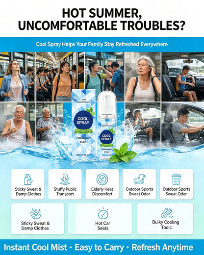 🔥Summer Heat Torture? One Spray Instantly Cool Your Clothes❄️, No Sticky Sweaty Discomfort!