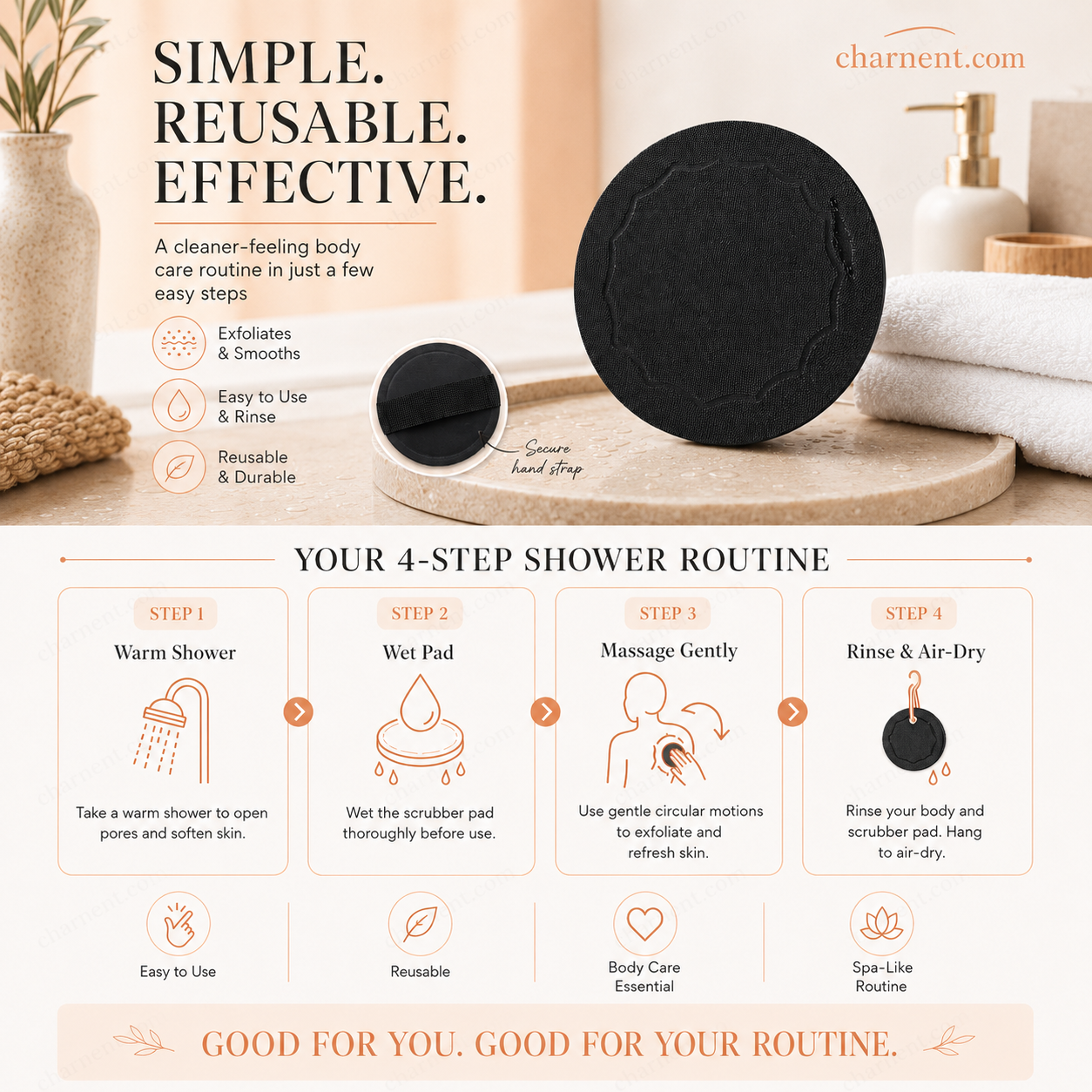 ⏳Time-Limited Special⏰Exfoliating Scrub Bath Pads🧖‍♀️Gently exfoliate, unclog pores, reveal brighter skin.