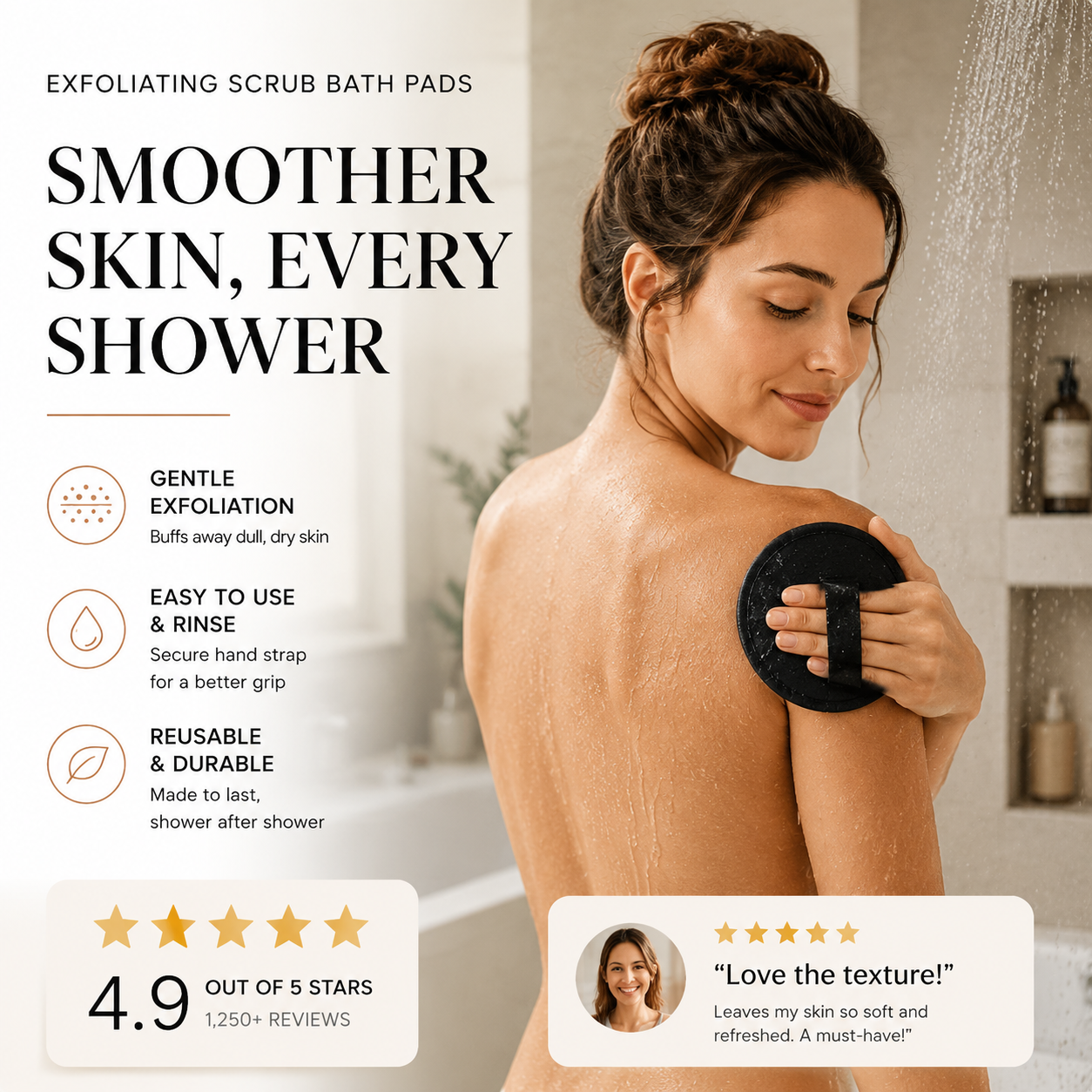 ⏳Time-Limited Special⏰Exfoliating Scrub Bath Pads🧖‍♀️Gently exfoliate, unclog pores, reveal brighter skin.