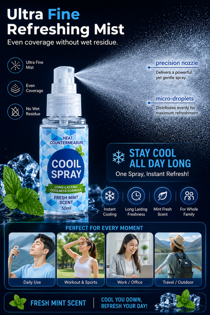 🔥Summer Heat Torture? One Spray Instantly Cool Your Clothes❄️, No Sticky Sweaty Discomfort!