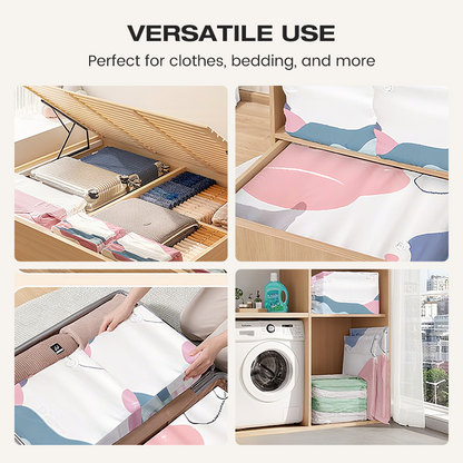 No‑Pump Vacuum Storage Bags – Press & seal, no pump needed. Saves 80% space, keeps clothes dry & dust‑free. Perfect for bulky bedding & off‑season gear. 🛏️🗄️